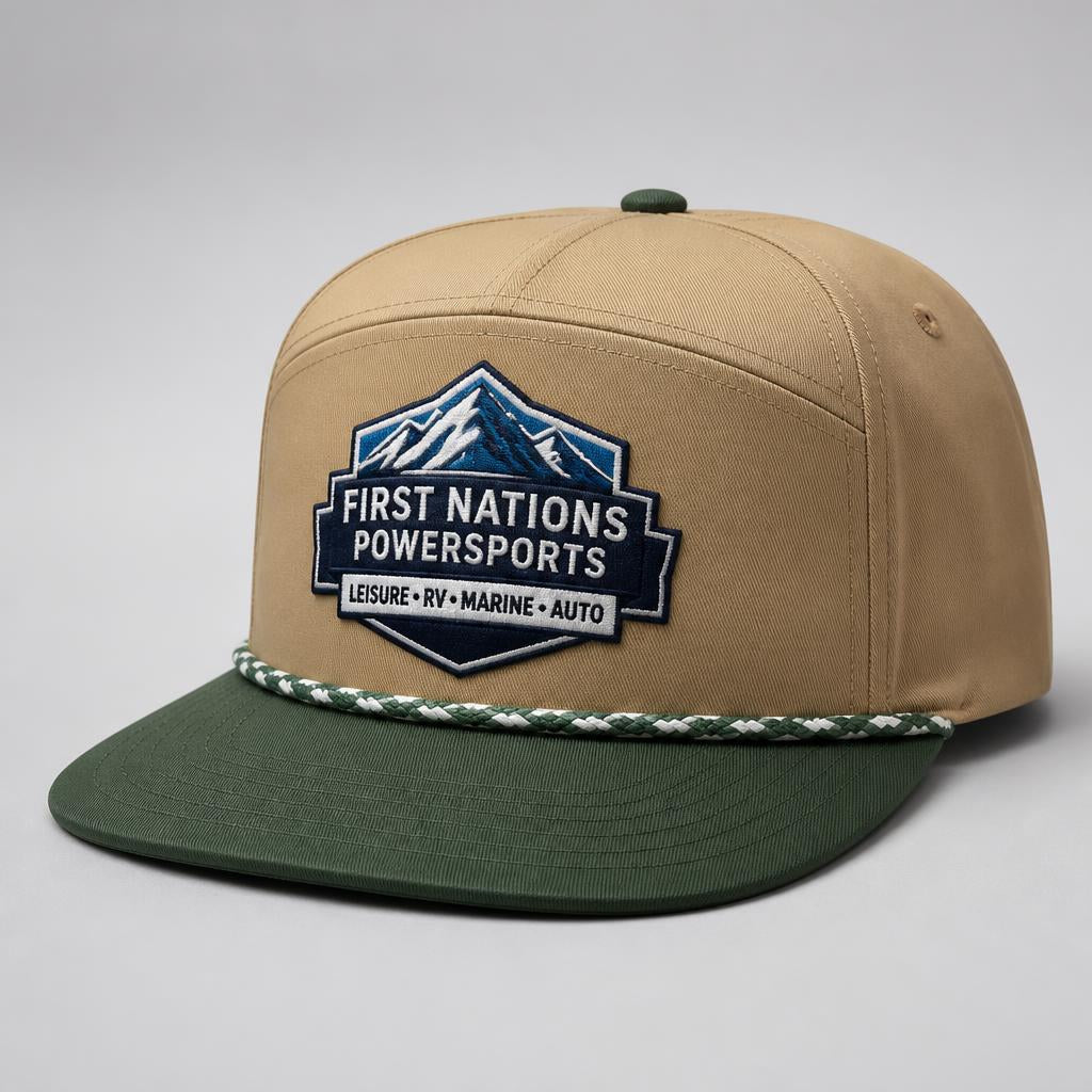 FNPS Golf Hat - Khaki / Forest Green Brim