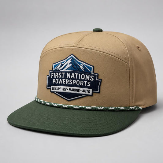 FNPS Golf Hat - Khaki / Forest Green Brim