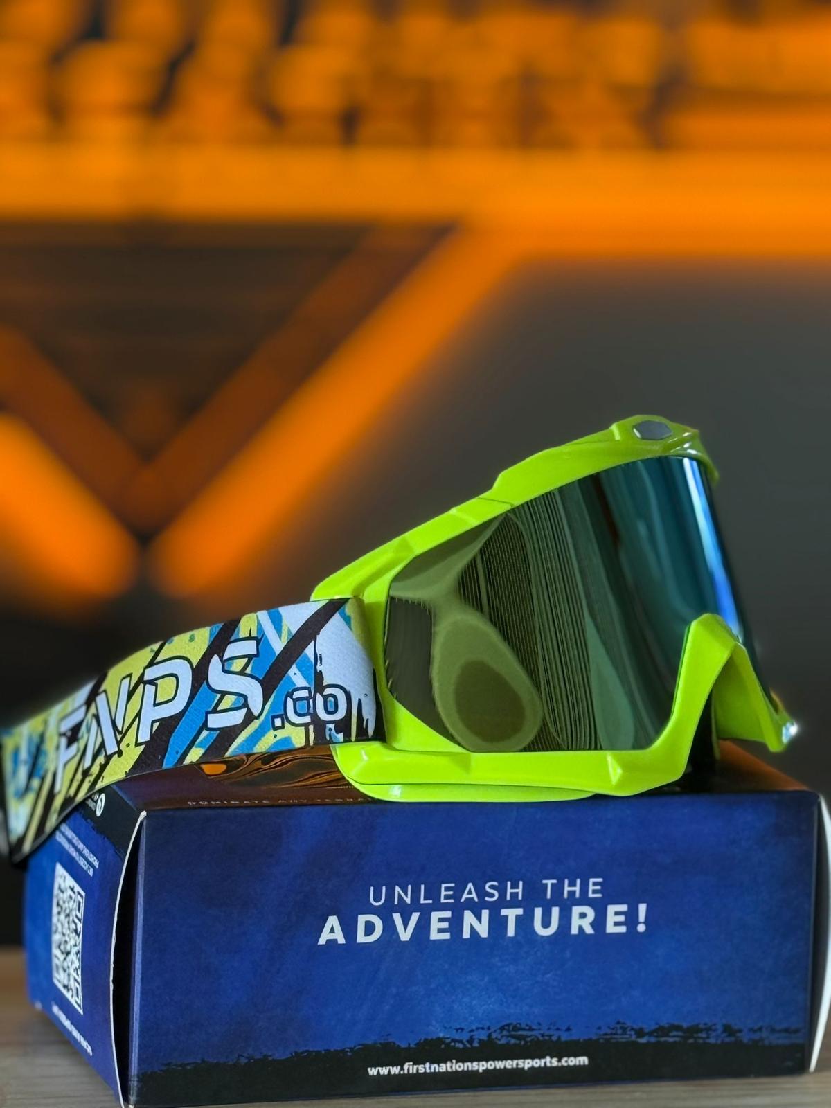 FNPS Motocross Goggles - Neon Green