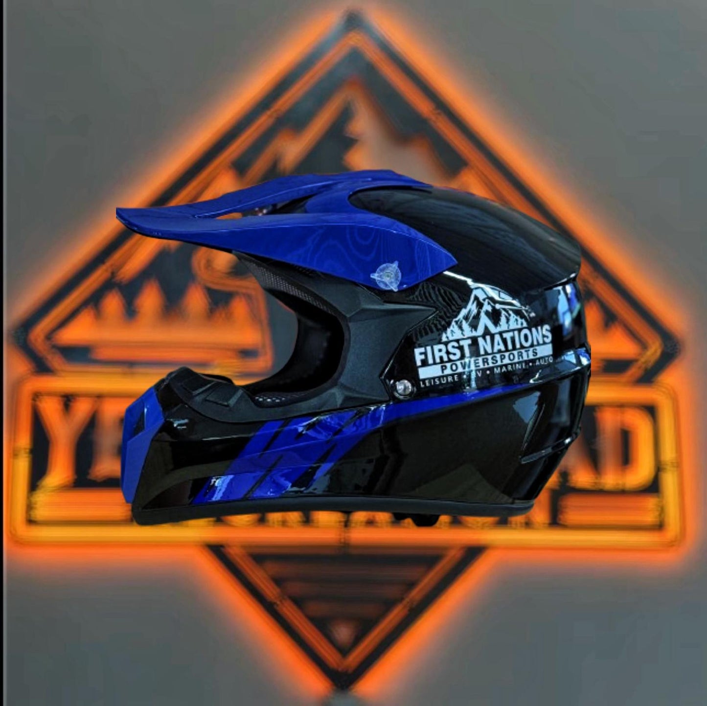 FNPS Blue & Black MX Helmet